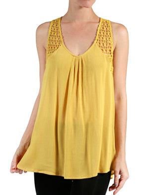 LIGHT WEIGHT LACE SLEEVELESS TUNIC BLOUSE TANK TOP NEWT215 