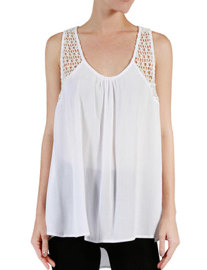 LIGHT WEIGHT LACE SLEEVELESS TUNIC BLOUSE TANK TOP NEWT215 