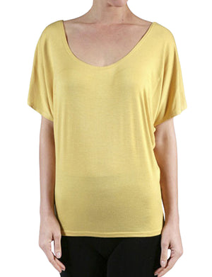 FLOWY DRAPED SHORT SLEEVE DOLMAN SHIRTS NEWT216 