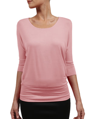 SUPER SOFT 3/4 SLEEVE BATWING DOLMAN TOP WITH STRETCH NEWT228 