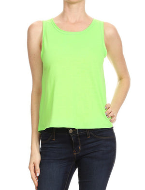 LIGHT WEIGHT TERRY SLEEVELESS TOP WITH OPEN BACK NEWT283 PLUS