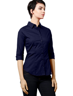 SIMPLE 3/4 SLEEVED BUTTON DOWN COLLARED SHIRTS NEWT290 