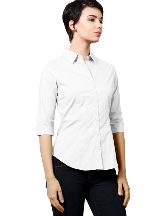 SIMPLE 3/4 SLEEVED BUTTON DOWN COLLARED SHIRTS NEWT290