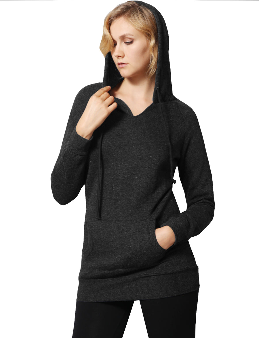 WOMEN BASIC SOLID COMFORTABLE PULLOVER HOODIE NEWT315 