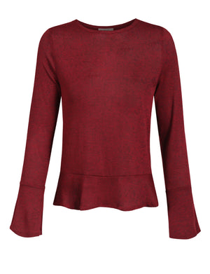 CAUSAL SOLID FLARE LONG SLEEVE SOFT KNIT SWEATER TOP NEWT350 