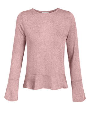 CAUSAL SOLID FLARE LONG SLEEVE SOFT KNIT SWEATER TOP NEWT350 