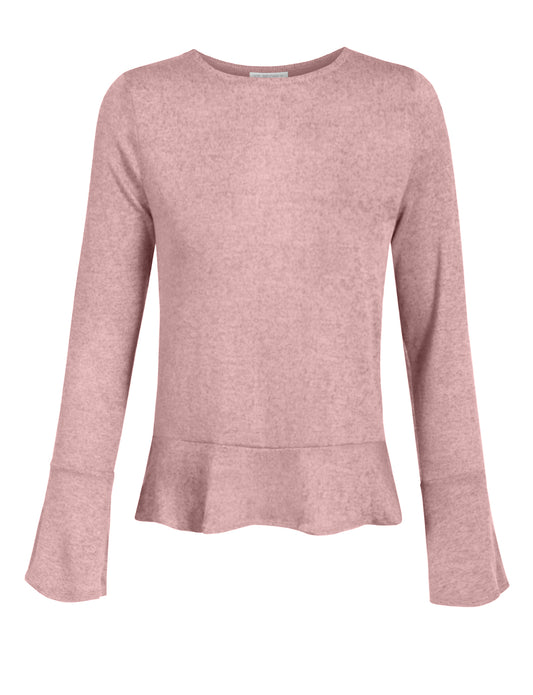 CAUSAL SOLID FLARE LONG SLEEVE SOFT KNIT SWEATER TOP NEWT350