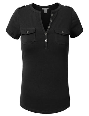 HENLEY SHORT SLEEVE AND BUTTON PLACKET NEWT36 