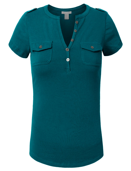 HENLEY SHORT SLEEVE AND BUTTON PLACKET NEWT36