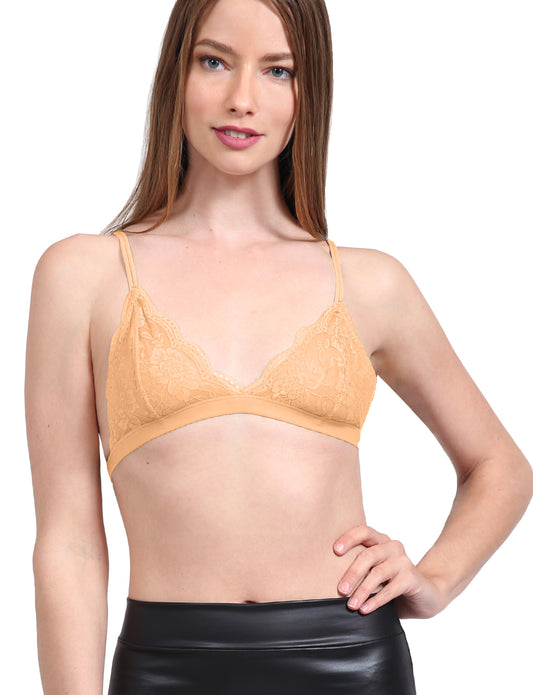 SEXY FULL LACE SEMI SHEER ADJUSTABLE STRAP UNPADED BRALETTE NEWT363