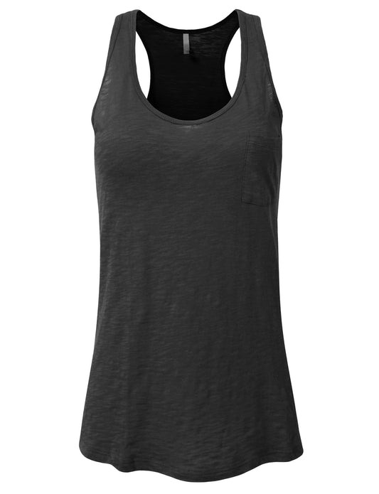 RELAXED SCOOP NECK TANK TOP WITH POCKET NEWT50