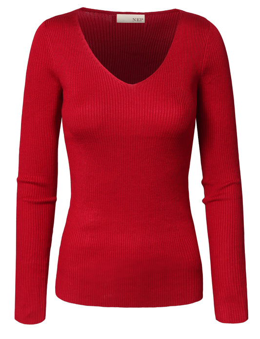 V-NECK LONG SLEEVE SLIM FIT SWEATER NEWT719 