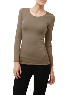 LIGHT WEIGHT BASIC LONG SLEEVE ROUND CREW NECK CASUAL T-SHIRTS NEWT78 