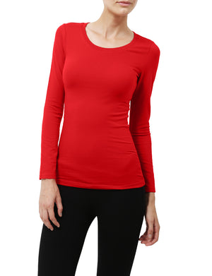 LIGHT WEIGHT BASIC LONG SLEEVE ROUND CREW NECK CASUAL T-SHIRTS NEWT78 