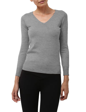 LIGHT WEIGHT BASIC LONG SLEEVE V-NECK PULLOVER KNIT SWEATER NEWT80 PLUS