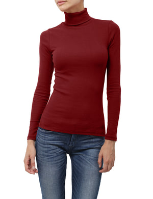 LIGHT WEIGHT BASIC LONG SLEEVE TURTLE NECK RIBBED SHIRTS NEWT88 