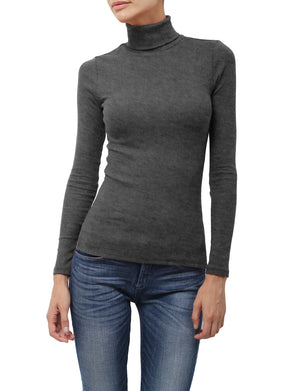 LIGHT WEIGHT BASIC LONG SLEEVE TURTLE NECK RIBBED SHIRTS NEWT88 
