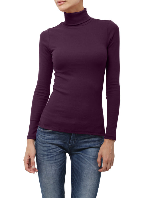 LIGHT WEIGHT BASIC LONG SLEEVE TURTLE NECK RIBBED SHIRTS NEWT88