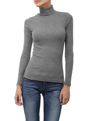 LIGHT WEIGHT BASIC LONG SLEEVE TURTLE NECK RIBBED SHIRTS NEWT88 