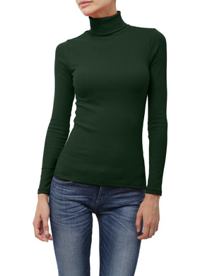 LIGHT WEIGHT BASIC LONG SLEEVE TURTLE NECK RIBBED SHIRTS NEWT88 