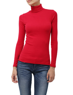 LIGHT WEIGHT BASIC LONG SLEEVE TURTLE NECK RIBBED SHIRTS NEWT88 