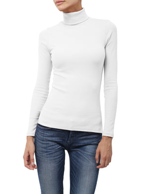 LIGHT WEIGHT BASIC LONG SLEEVE TURTLE NECK RIBBED SHIRTS NEWT88 