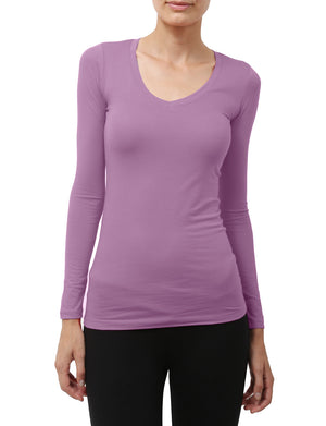 LIGHT WEIGHT BASIC LONG SLEEVE V-NECK SHIRTS NEWT90 