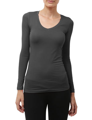 LIGHT WEIGHT BASIC LONG SLEEVE V-NECK SHIRTS NEWT90 