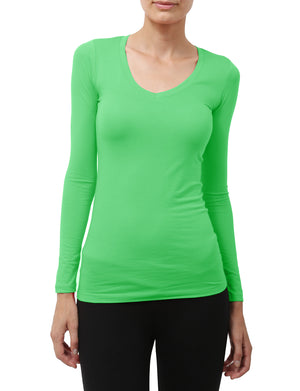 LIGHT WEIGHT BASIC LONG SLEEVE V-NECK SHIRTS NEWT90 