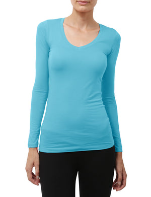 LIGHT WEIGHT BASIC LONG SLEEVE V-NECK SHIRTS NEWT90 