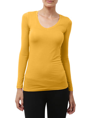 LIGHT WEIGHT BASIC LONG SLEEVE V-NECK SHIRTS NEWT90 