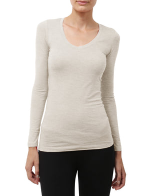 LIGHT WEIGHT BASIC LONG SLEEVE V-NECK SHIRTS NEWT90 