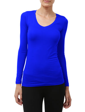 LIGHT WEIGHT BASIC LONG SLEEVE V-NECK SHIRTS NEWT90 