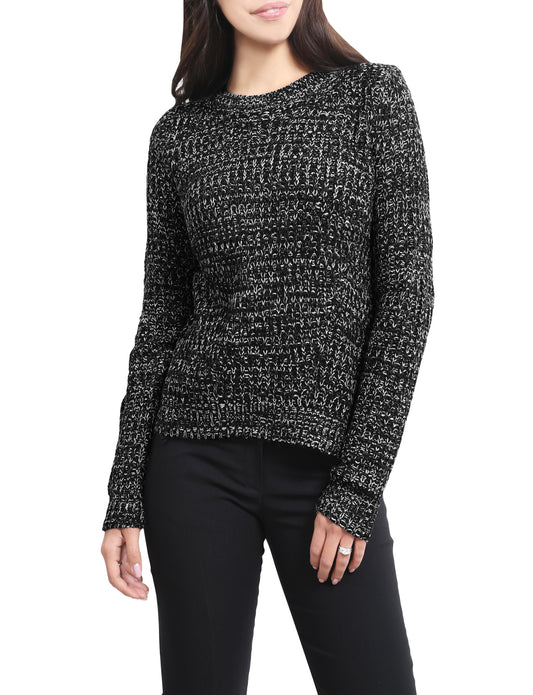 LIGHT WEIGHT LONG SLEEVES CHUNKY KNITTED SWEATER NEWT93