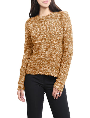 LIGHT WEIGHT LONG SLEEVES CHUNKY KNITTED SWEATER NEWT93 