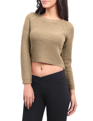 LIGHT WEIGHT LONG SLEEVES CHUNKY KNITTED SWEATER NEWT94 