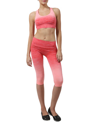 LIGHT WEIGHT FUNCTIONAL SEAMLESS BRA TOP CAPRI LEGGINGS ACTIVE SET NEWWAS02 