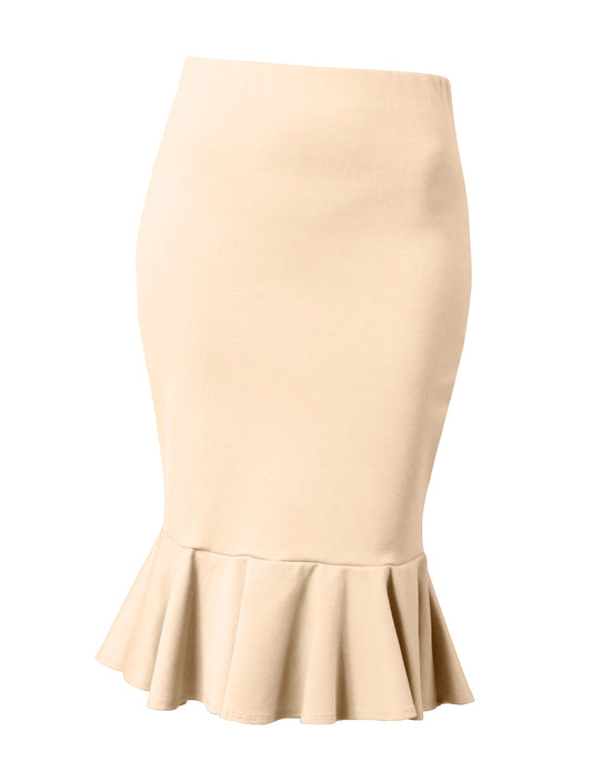 FITTED FISHTAIL FLARE RUFFLE PARTY WORK MINI/MIDI SKIRT NEWWSK25