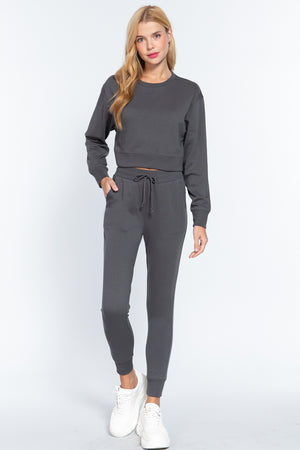 LONG SLV CREW NECK SWEATSHIRT & PANTS SET