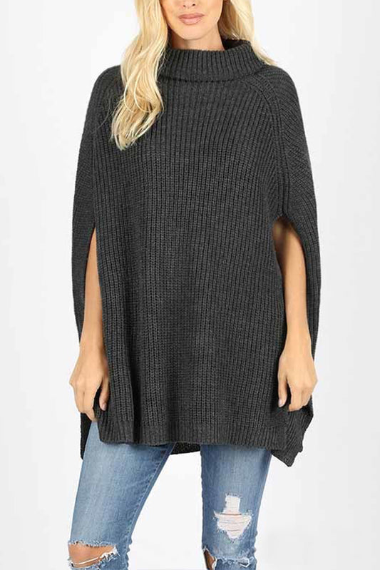 TURTLENECK PONCHO SWEATER